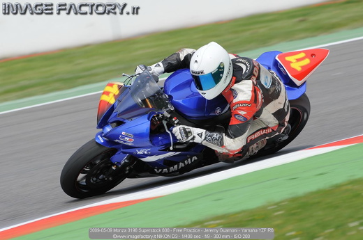 2009-05-09 Monza 3196 Superstock 600 - Free Practice - Jeremy Guarnoni - Yamaha YZF R6